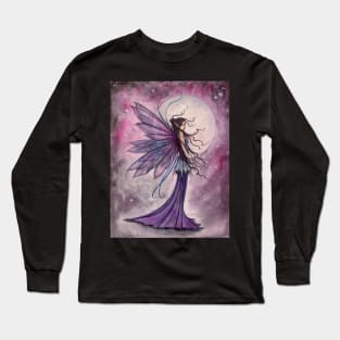 Starlit Amethyst Celestial Fairy Fantasy Art by Molly Harrison Long Sleeve T-Shirt